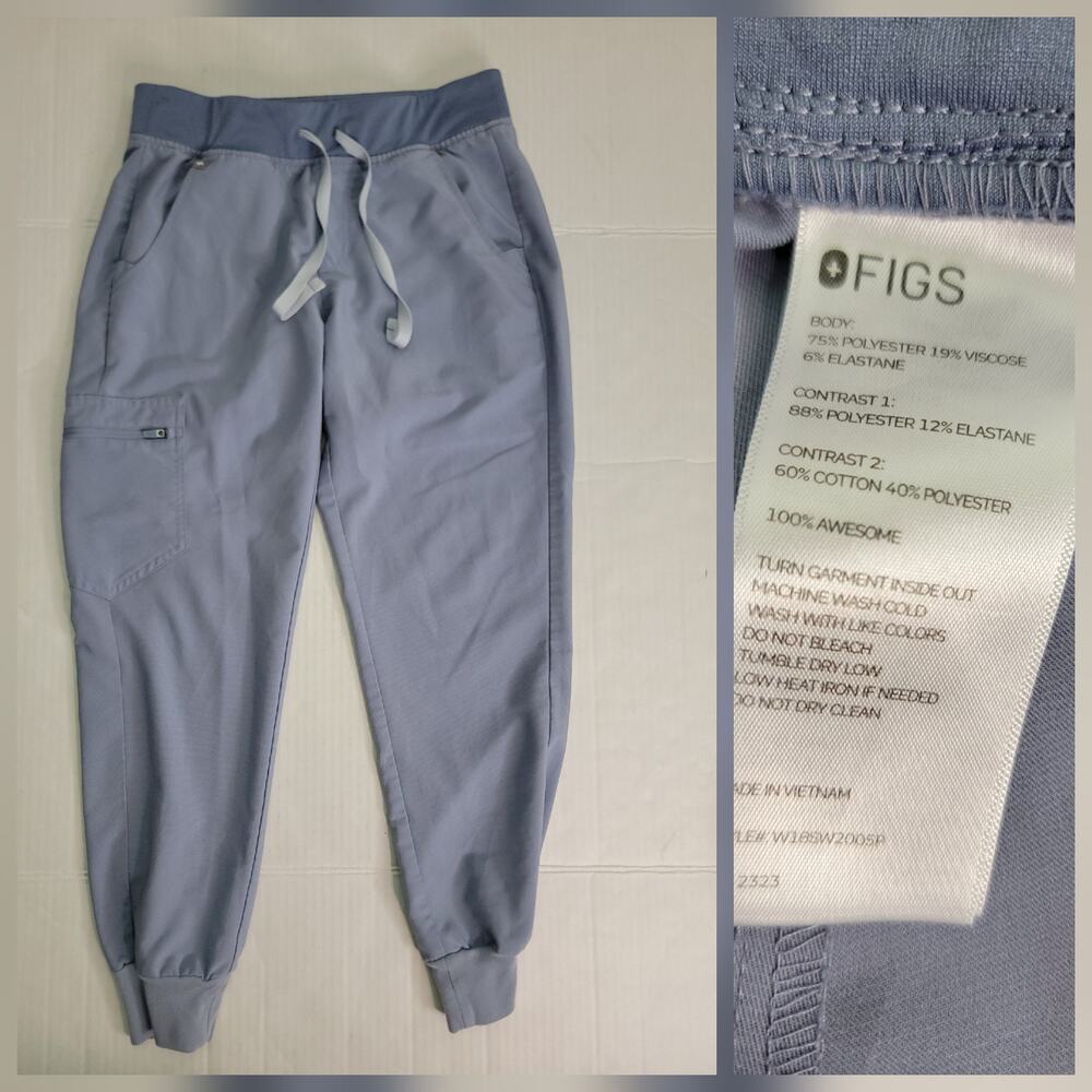 Figs Zamora Jogger Scrub Pants Womens Sz SP High Waist Gray Purple PO #2323